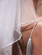 GLASS BEADED EDGE VEIL S494