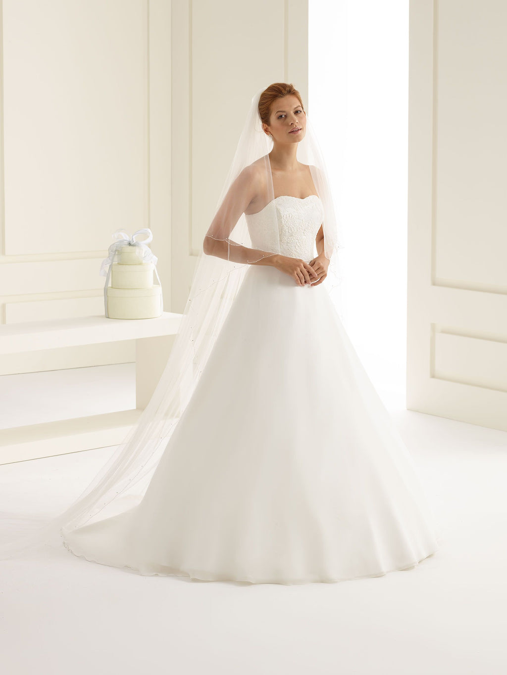 GLASS BEADED EDGE VEIL S203