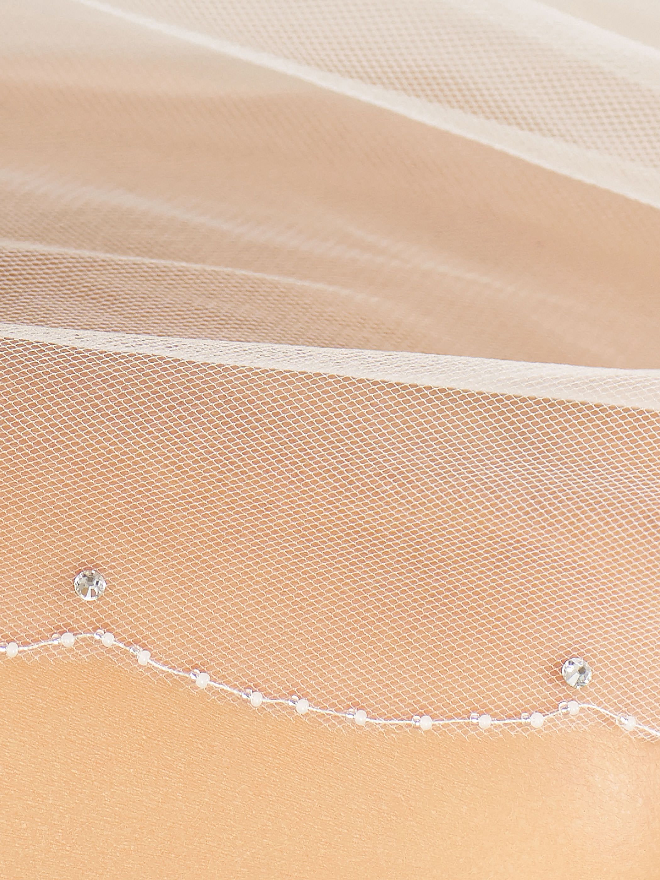 GLASS BEADED EDGE VEIL S203