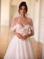 GLASS BEADED EDGE VEIL S548